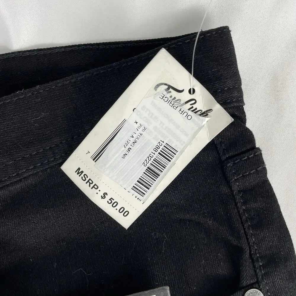 True Luck Classic Stretch Slim Straight Black Jeans Men's 34x32 NWT